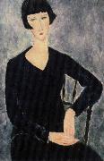 Amedeo Modigliani sittabde kvinna i blatt Spain oil painting artist